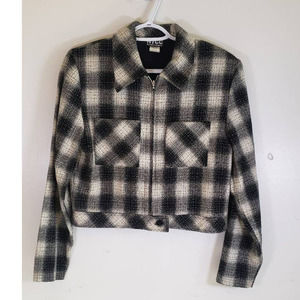 Y2K NYCC Womens Cropped Plaid Jacket. SZ SM - 1990's